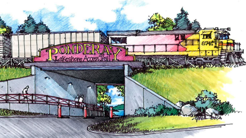 architectural drawing of Ponderay Lakeshore Access Trail entrance