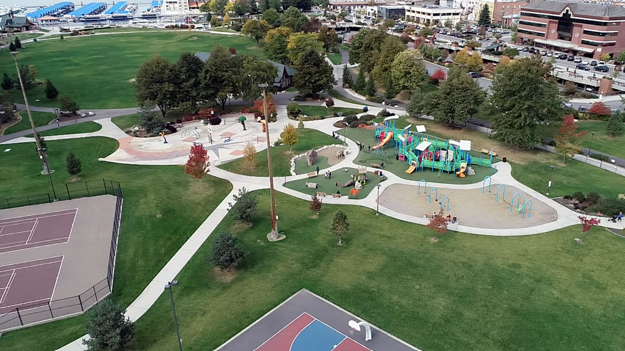 aerial view of McEuen Park