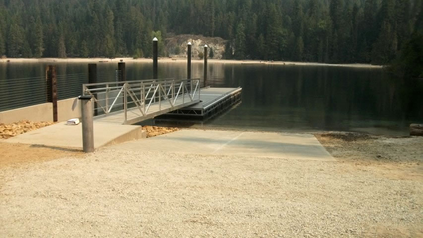 Lionshead boat ramp and dock on Priest Lake